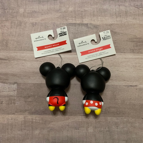 Mickey and Minnie Shatterproof Hallmark Ornaments Disney 2pc NWT - Picture 3 of 3
